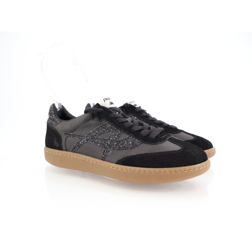 Ash Women's Black Sunset Sneaker Vintage Style Size 40 10 Leather Glitter Low